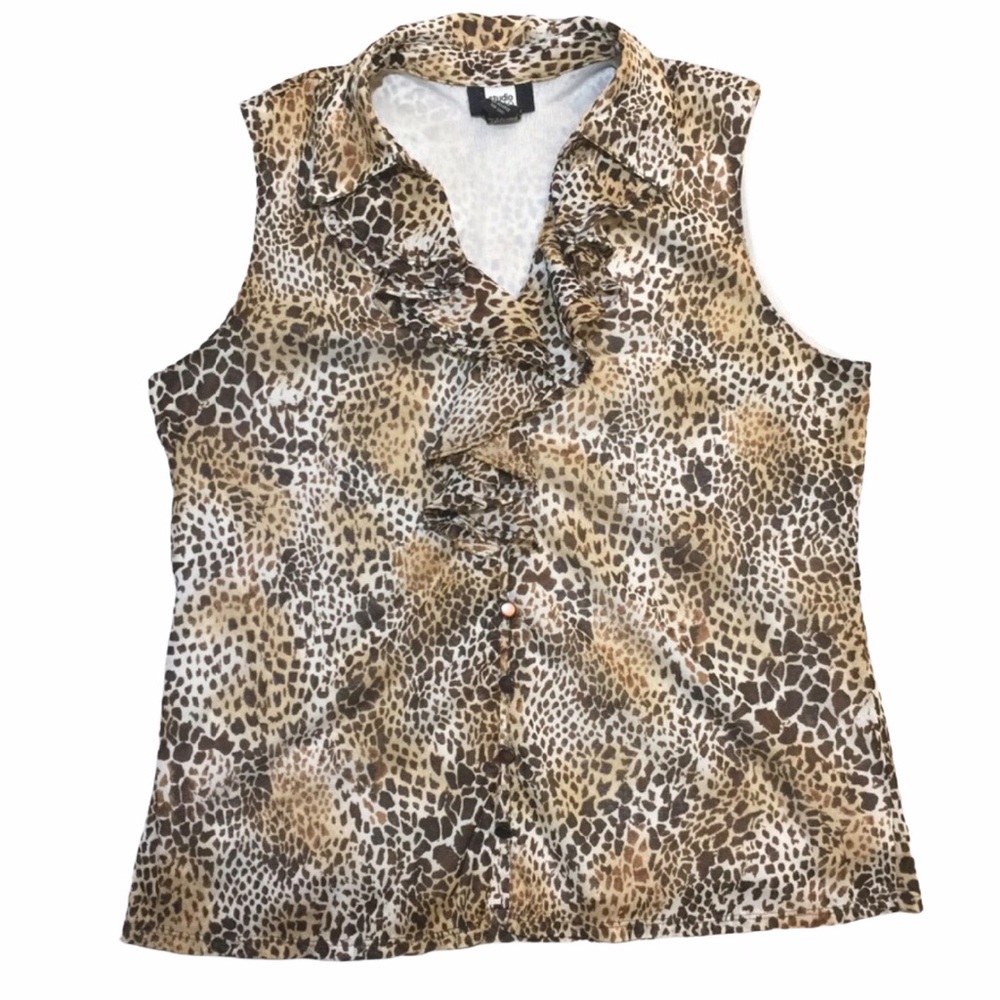 Studio 1940 Animal Print Sleeveless Top